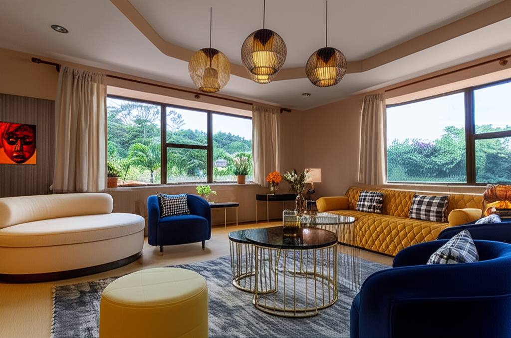 Elegant sun-filled space for entertaining guests.