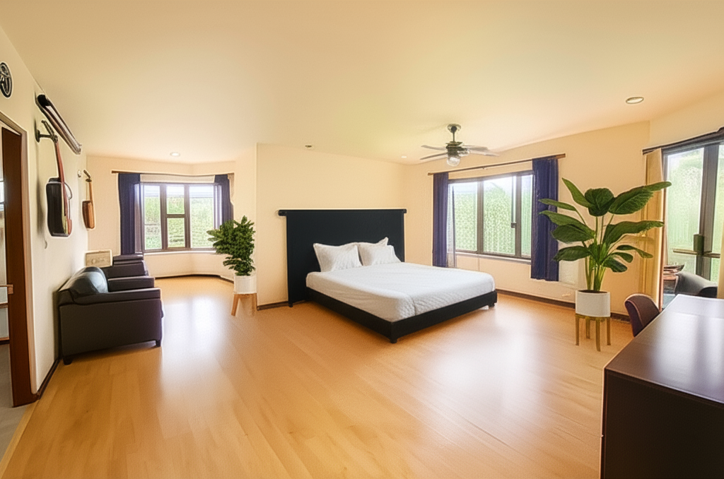 Serene master suite.