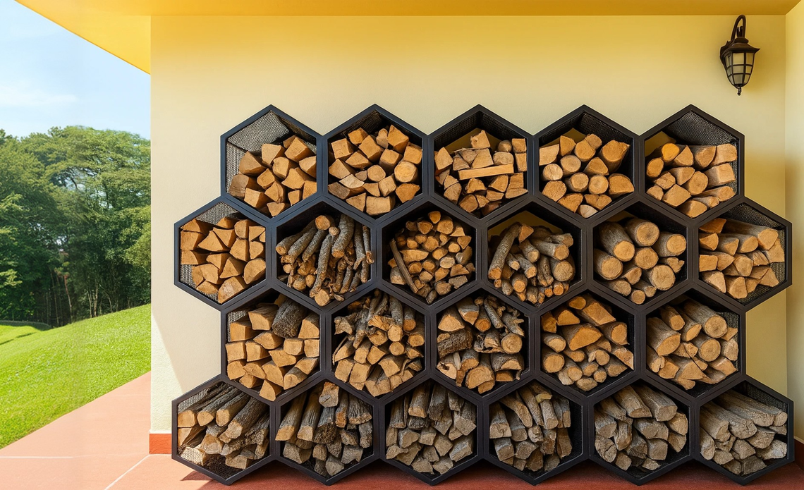 Honeycomb Firewood Wall